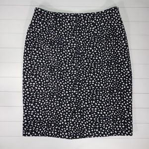Talbot's Pencil A-Line Style Skirt Lined Black and White 8 Petite